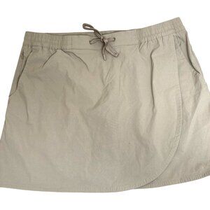 Eddie Bauer Khaki Skort Size XL Tulip Hem Activewear Golf Tennis Pickleball